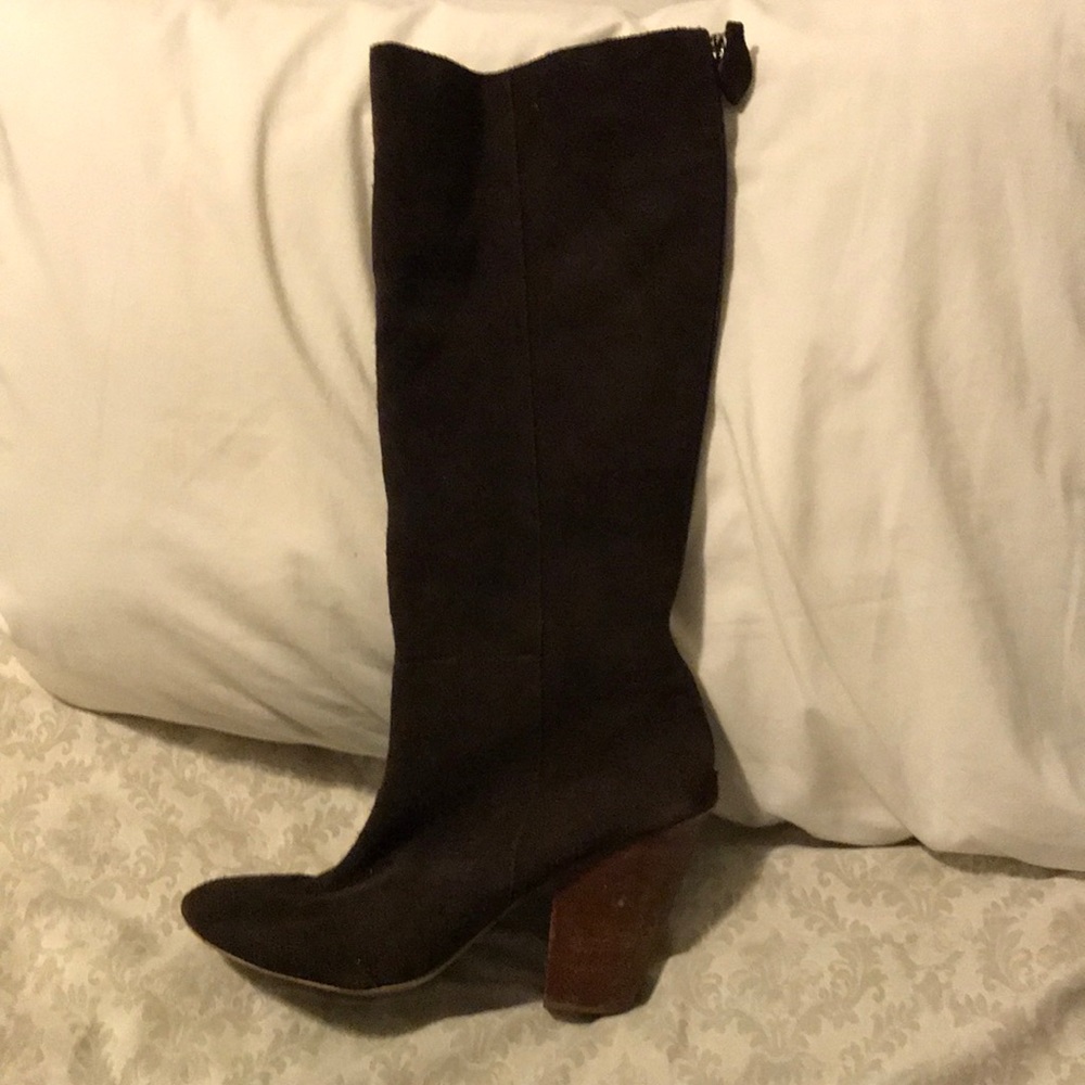 Brown suede boots